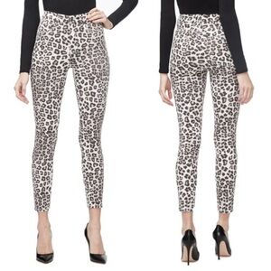 Good American Good Waist Crop Skinny Jeans Snow Leopard Black White Size 25 / 0